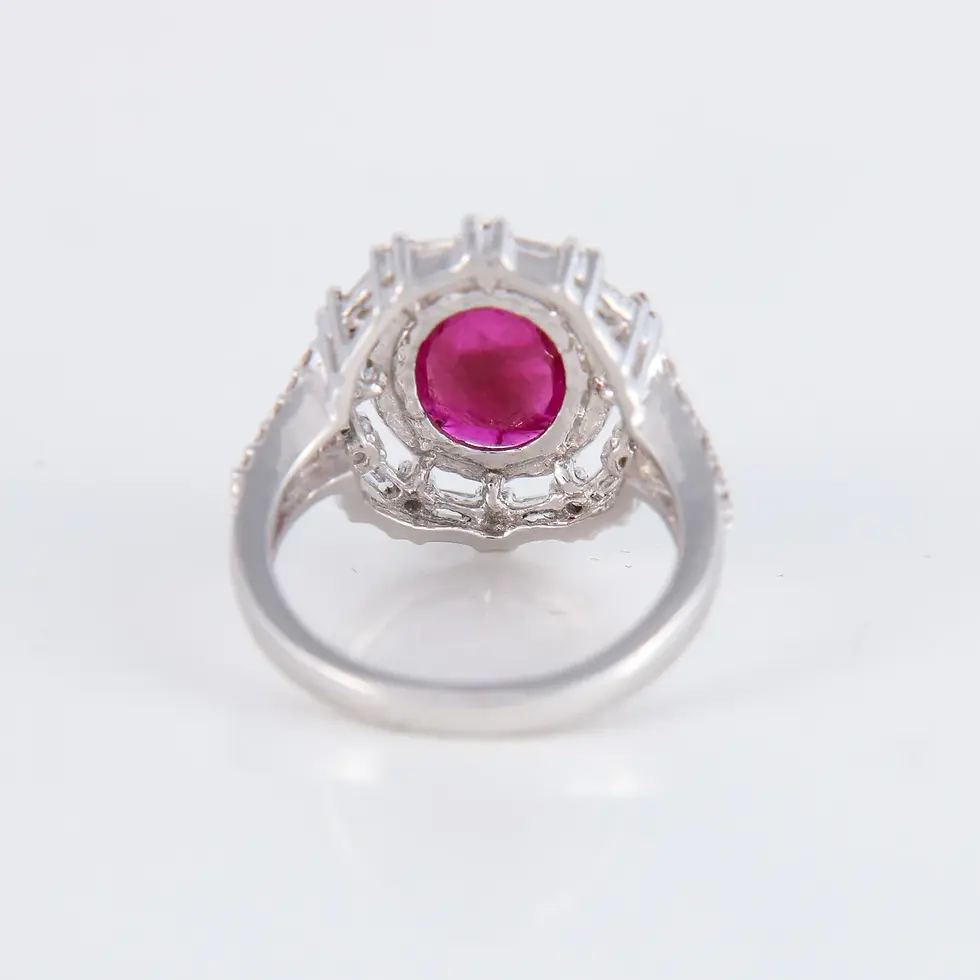 Miniature : Bague Pompadour Rubis Diamants