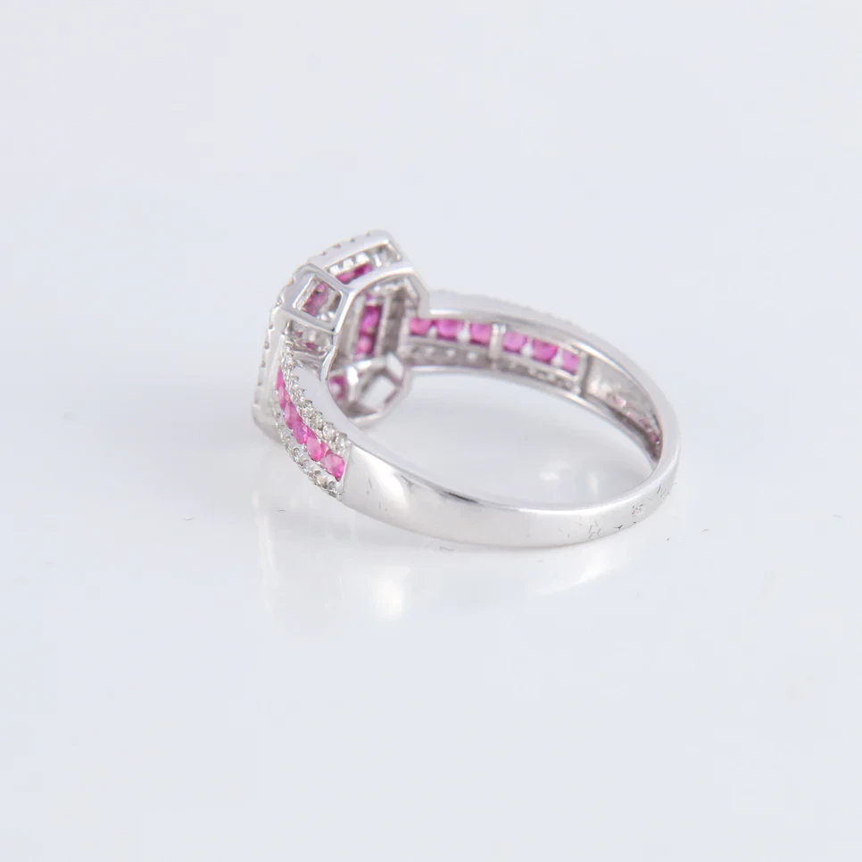 Miniature : Bague style Art Déco Rubis Diamants