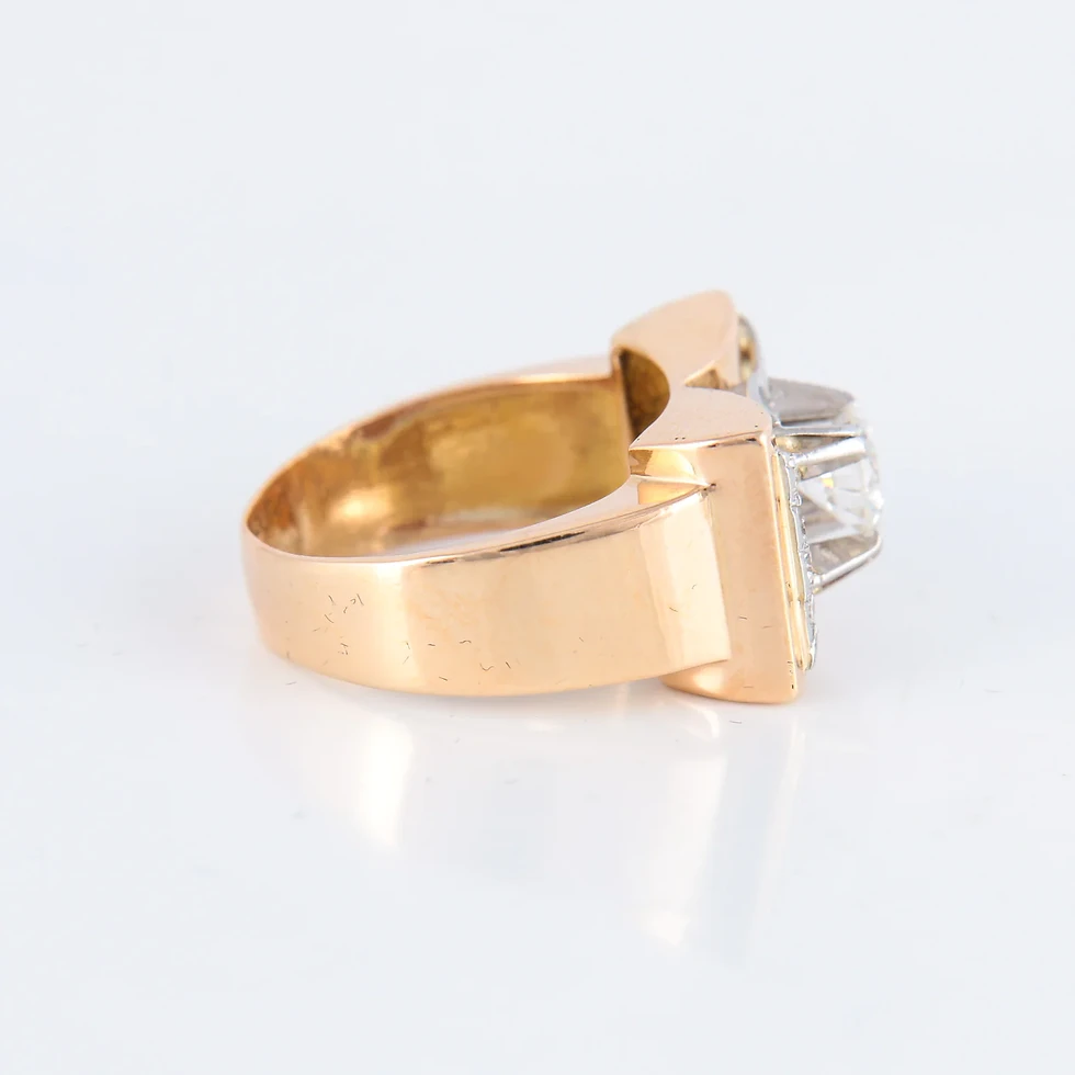 Miniature : Bague Tank Diamants