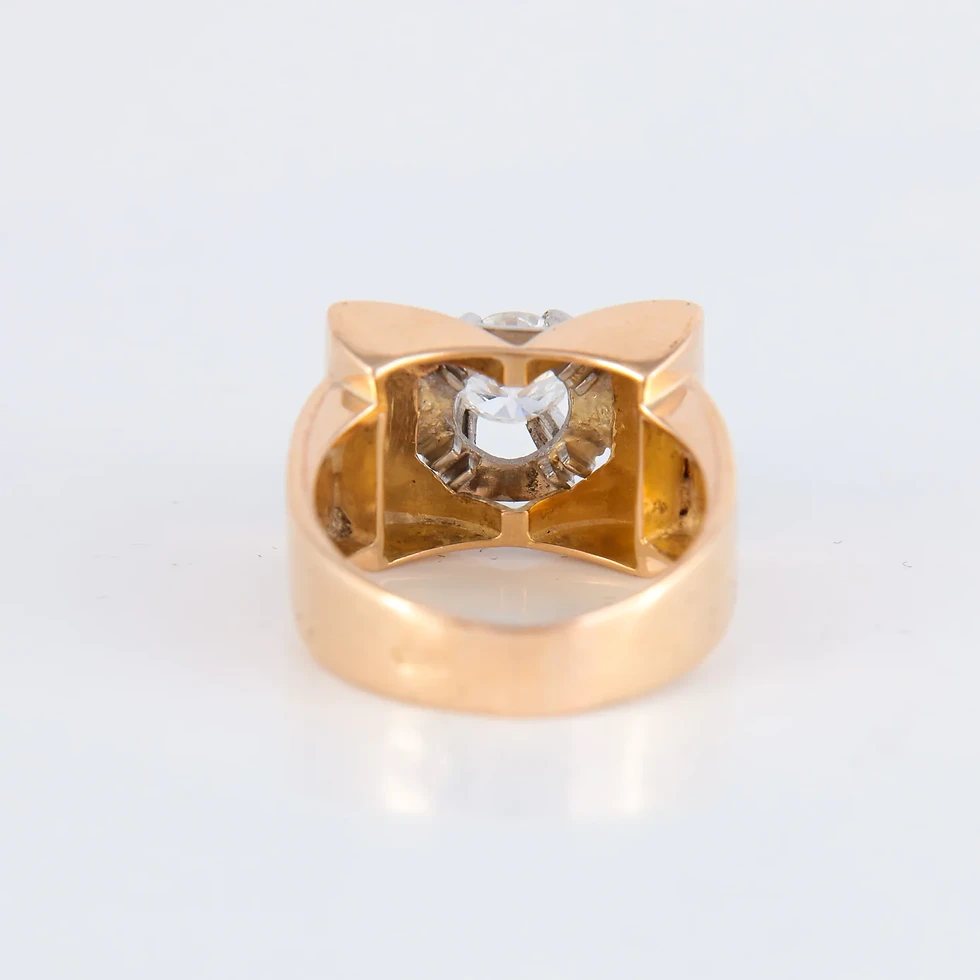 Miniature : Bague Tank Diamants