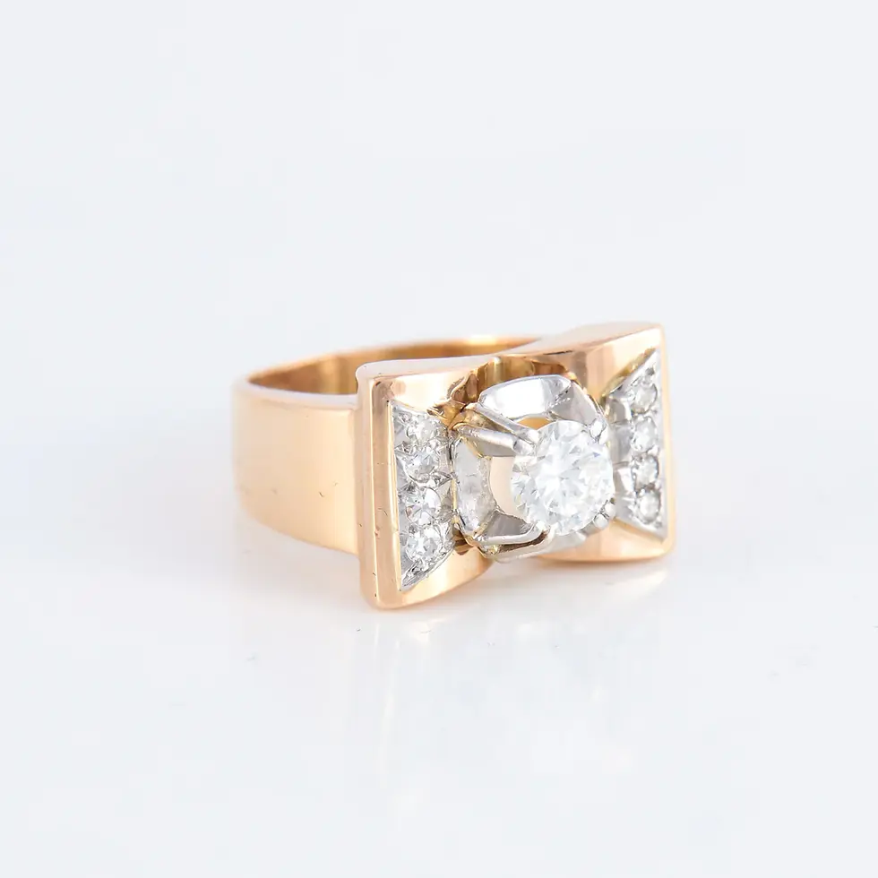 Miniature : Bague Tank Diamants