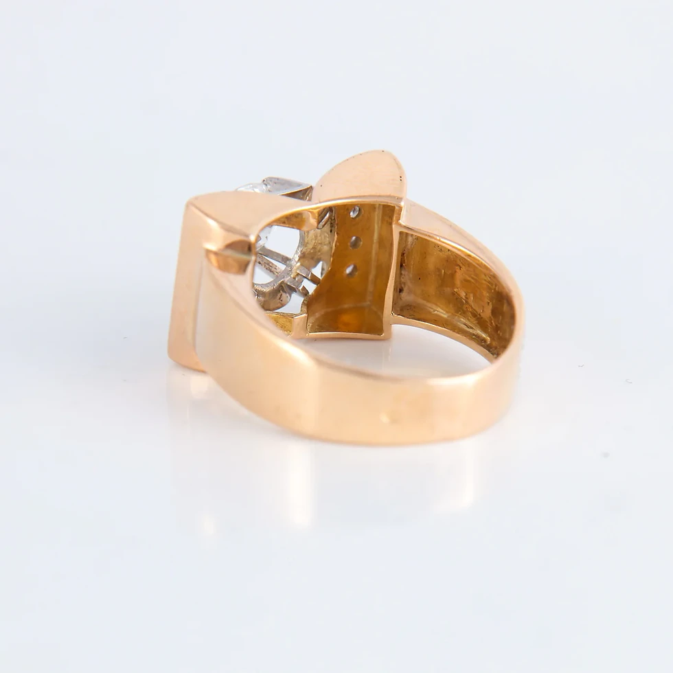 Miniature : Bague Tank Diamants