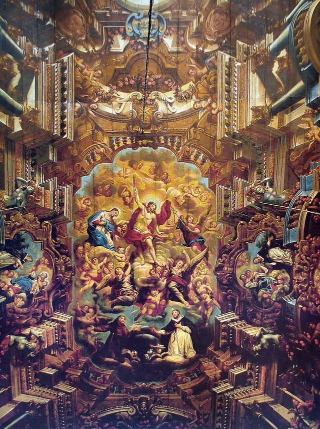 Imagem das pinturas de José Joaquim da Rocha na Igreja da Misericórdia