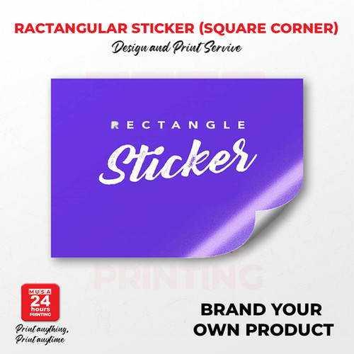 Custom Rectangular Sticker Labels | Musa 24 Hours Printing Singapore