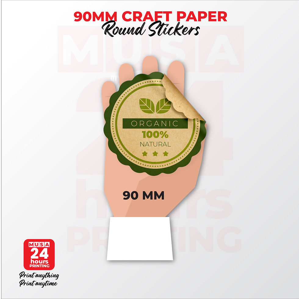 Thumbnail: 90mm (9cm) Kraft Stickers