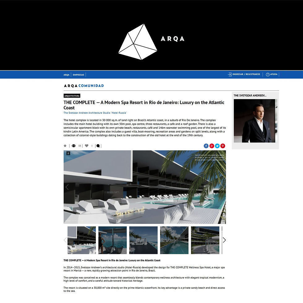 THE COMPLETE — Un moderno resort de bienestar en Río de Janeiro: Lujo en la costa atlántica