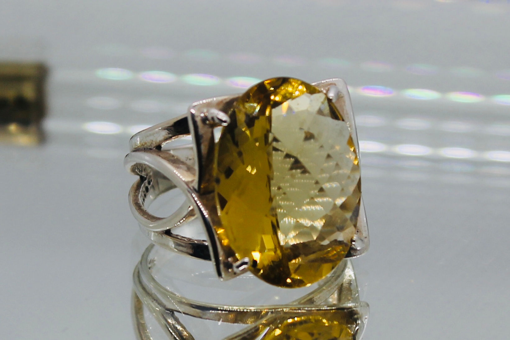 Genuine Brazilian Citrine stone on silver