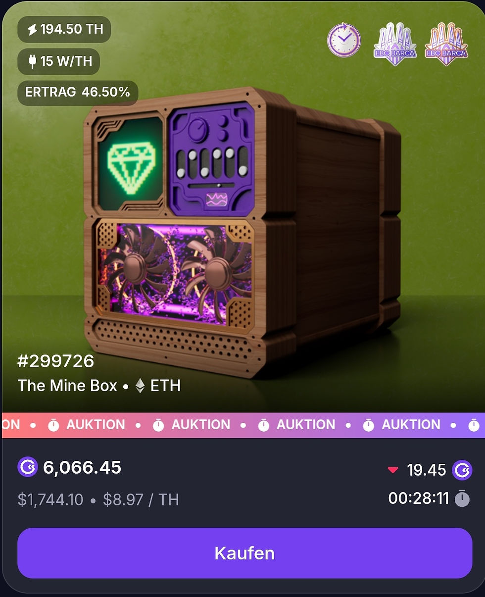 Vorschau Miner aus dem Marketplace