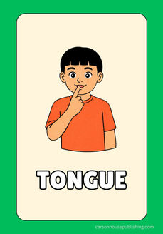 ASL sign for tongue (Flashcards for kids)