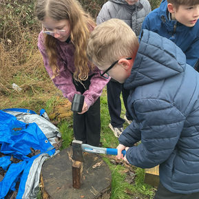 Using tools at forest school