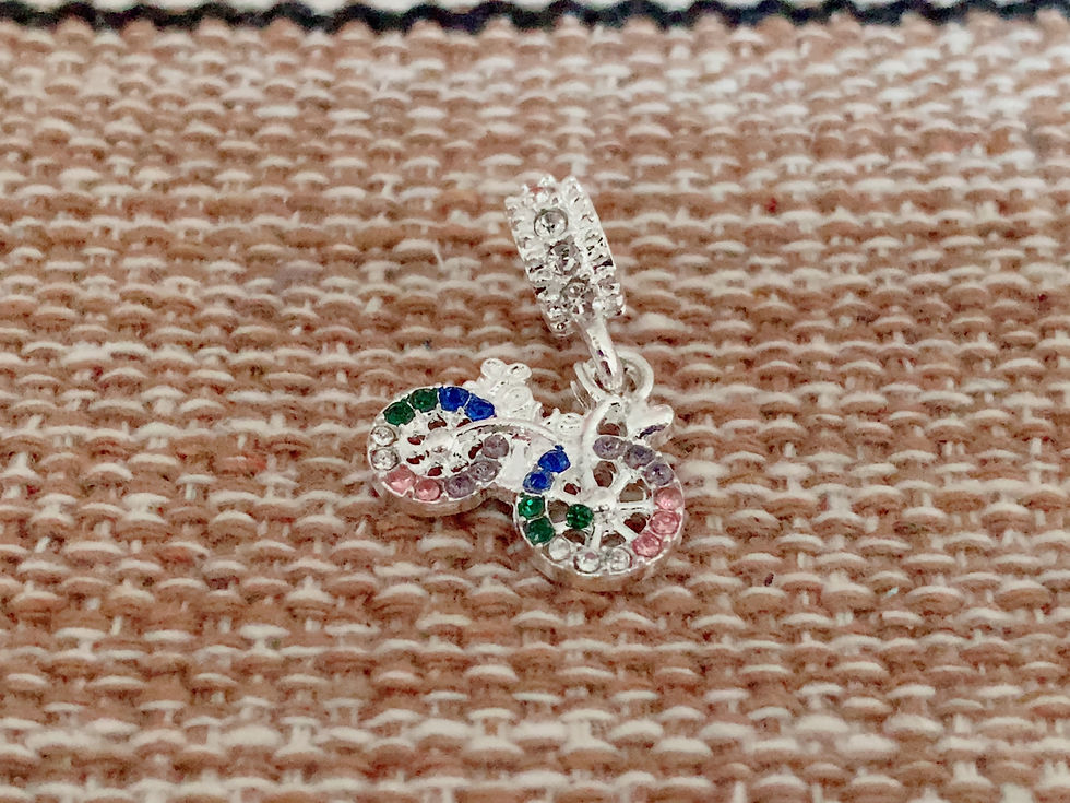 Miniatura: Pingente Bicicleta Cravejada Banho Prata