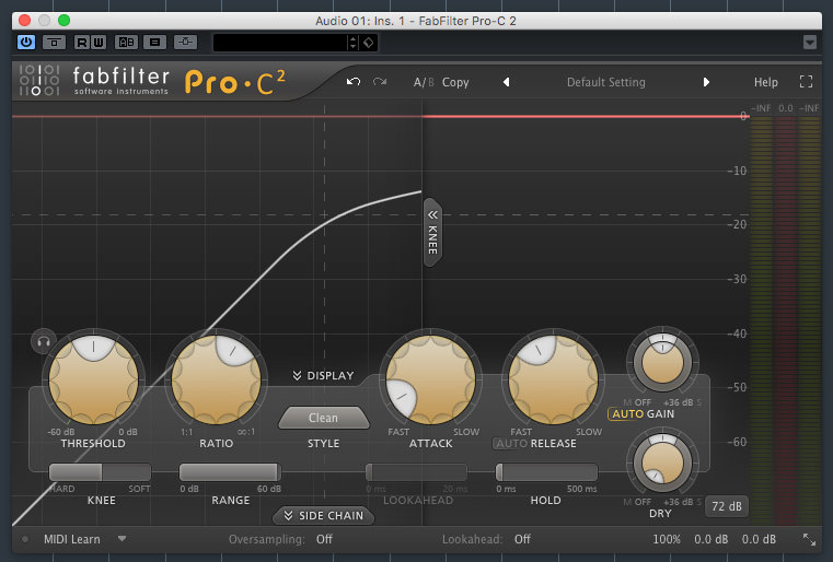 La compressione Hard vs Soft knee.