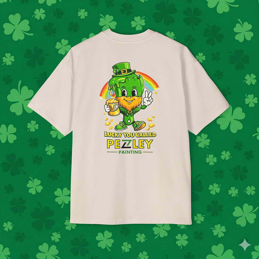 Thumbnail: St Patrick's 2026 T-shirt back, green character, "PRE-LIT" text