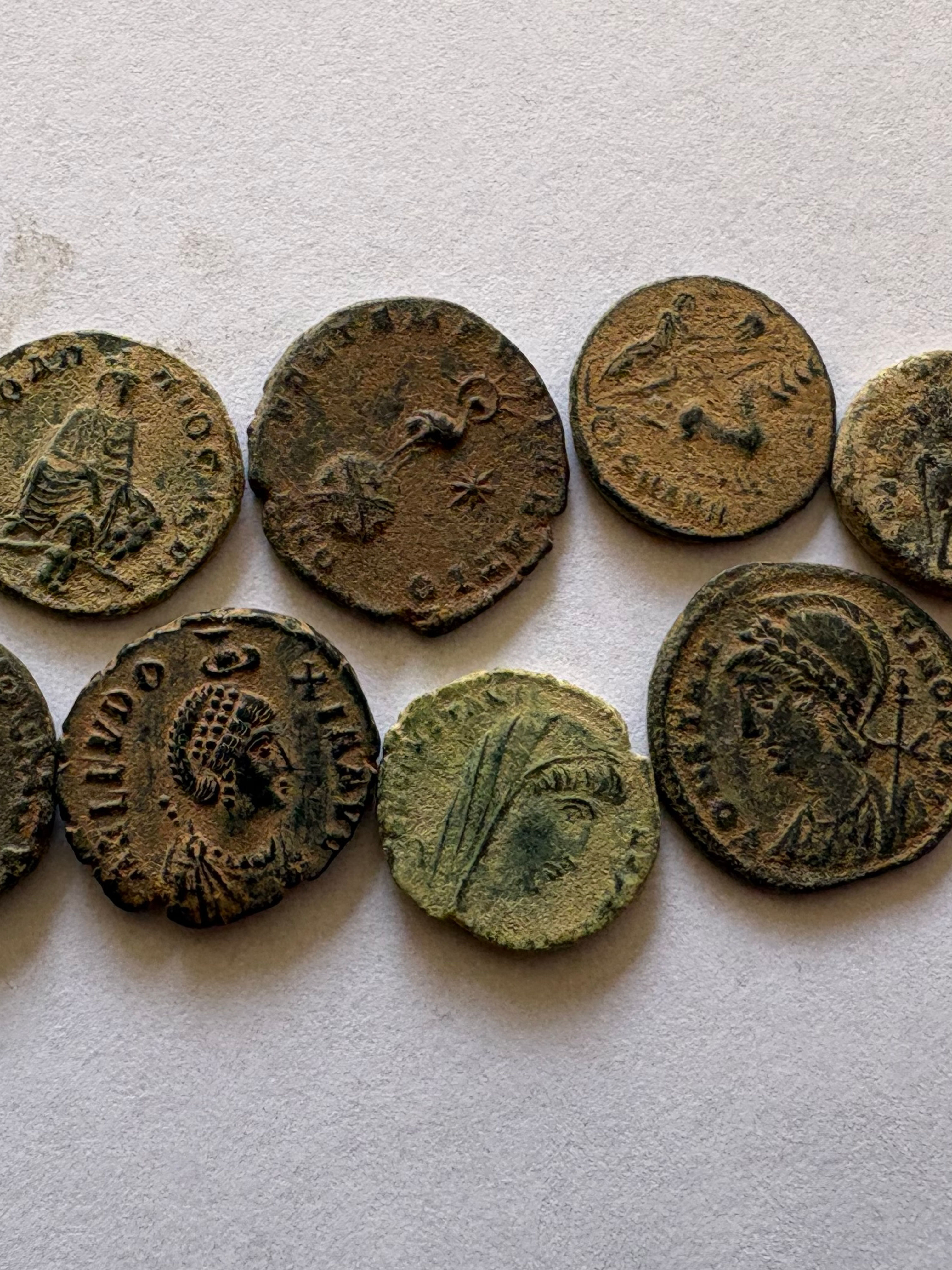 10 X Restored “Desert”  Patina Roman Bronze coin selection