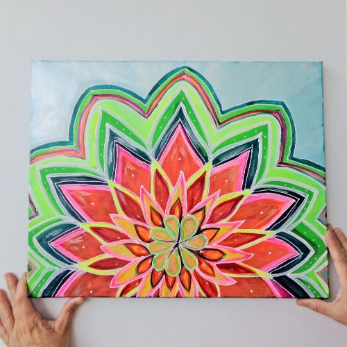 abstract flower in bright colors