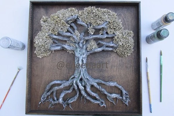 Love locks tree A bi-dimensional sculpture tree of life by Eileen A art