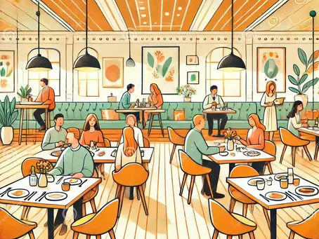 Customers enjoying their meal at a Covent Garden dining spot