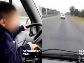 Filmó al hijo de 7 años manejando su camión: "Dale boludo, llevalo derecho"