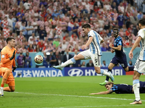 Final del 1er: tiempo: con goles de Messi y Julián, Argentina le gana 2 a 0 a Croacia