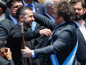 Video: el afectuoso saludo entre Javier Milei y Volodimir Zelenski