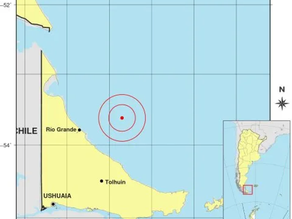 Un temblor en el Mar Argentino dio un susto en Tierra del Fuego