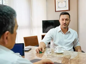 El precandidato a Gobernador de Mendoza, Luis Petri, estuvo en Alvear y se reunió con Marcolini