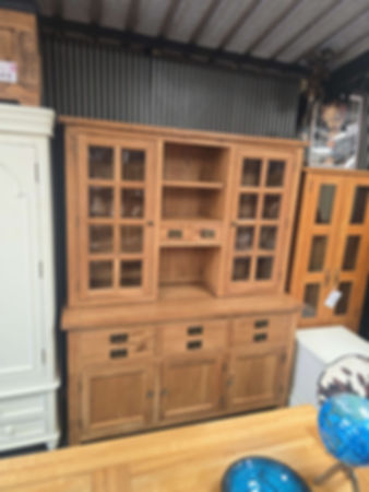 Now sold Bespoke oak solid oak glazed dresser with plenty of storage 