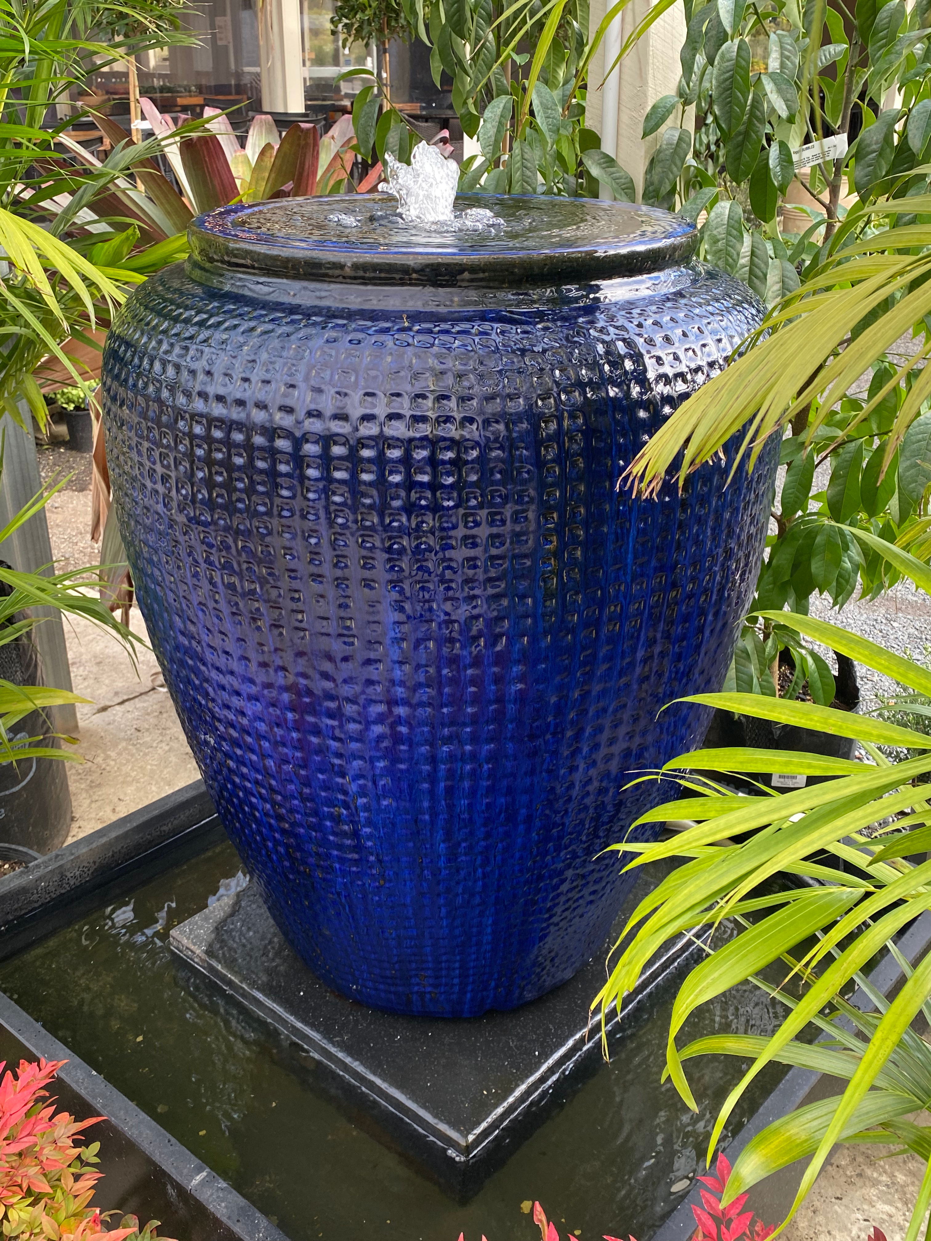 Dimple Jar Water Feature - Blue 