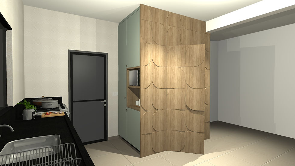 painel cozinha com geometria