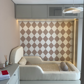 O cuidado nos detalhes da marcenaria no dormitório infantil em condomínio de alto padrão em Atibaia-SP