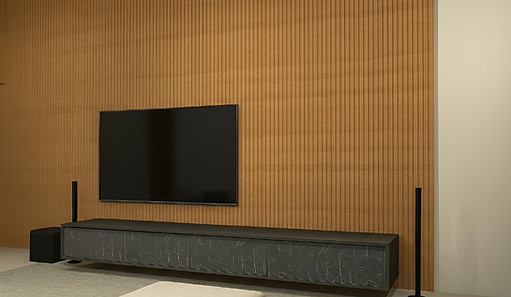 Sala de estar com móveis sob medida Drevo, criada para transmitir conforto, elegância e personalidade. Projeto exclusivo que integra estética, funcionalidade e organização, valorizando cada detalhe do ambiente.móveis sob medida para sala, design personalizado, sala planejada Drevo.