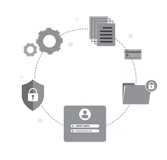 Picture showing security related service icons