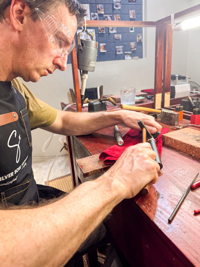 James at the jeweller’s bench at a private workshop at Silver Soul - a really fun and unusual thing to do in Hanoi