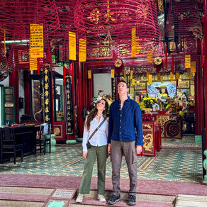 Things to do in Hoi An: Admiring gigantic incense coils at Phuc Kien Assembly Hall.