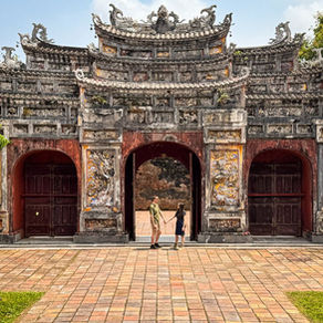 The Mieu Gate inside Hue’s Forbidden City—one of the main entrances to the sacred ancestral halls, where every doorway feels like it’s guarding centuries of royal secrets and spiritual rituals.