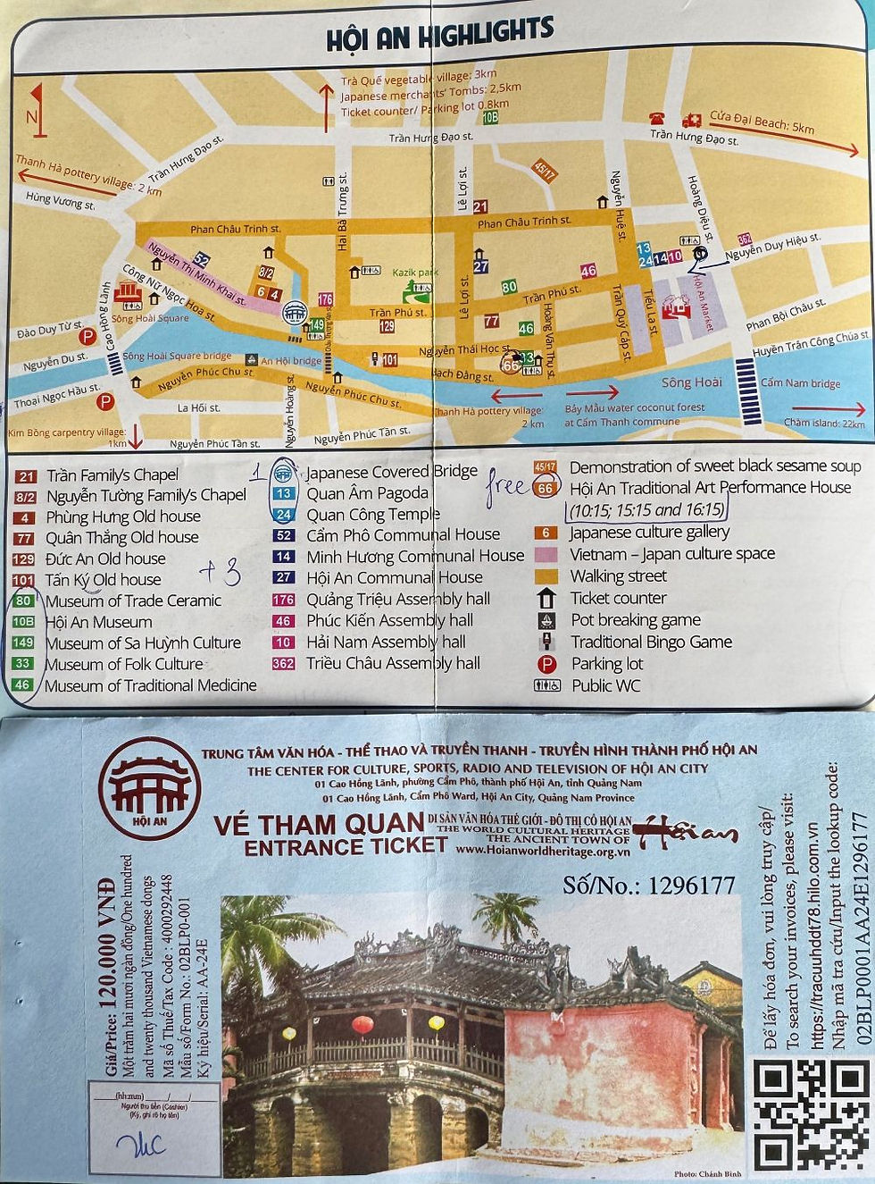 Things to do in Hoi An: Your trusty map and ticket to Hoi An’s historic gems when you pay the 120,000 VND entrance fee