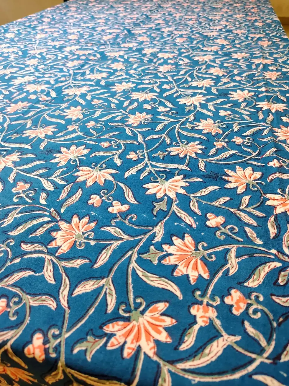 Block Print Table Cover – Design 2 – additional view 2 | Bichhavans