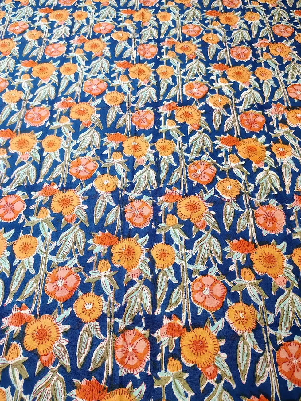 Block Print Table Cover – Design 10 – additional view 2 | Bichhavans