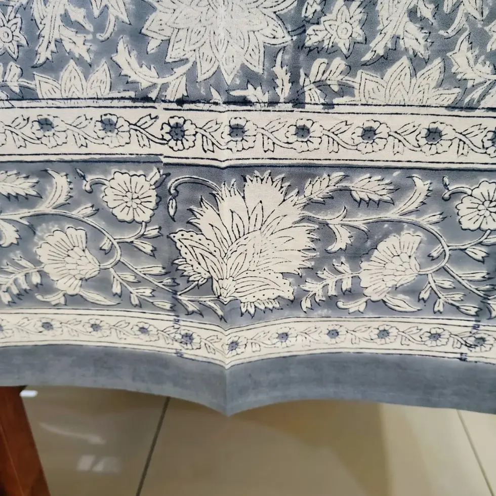 Block Print Table Cover – Design 1 – additional view 3 | Bichhavans