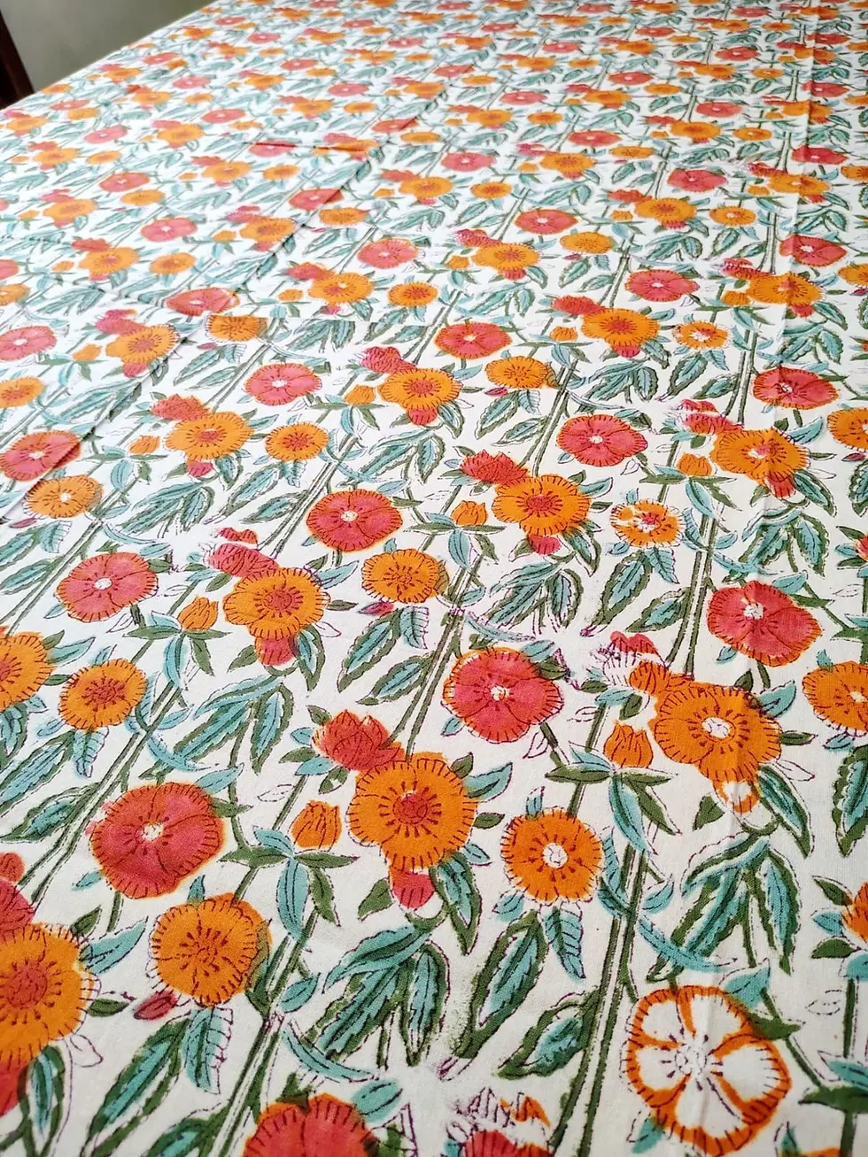 Block Print Table Cover – Design 5 – additional view 2 | Bichhavans
