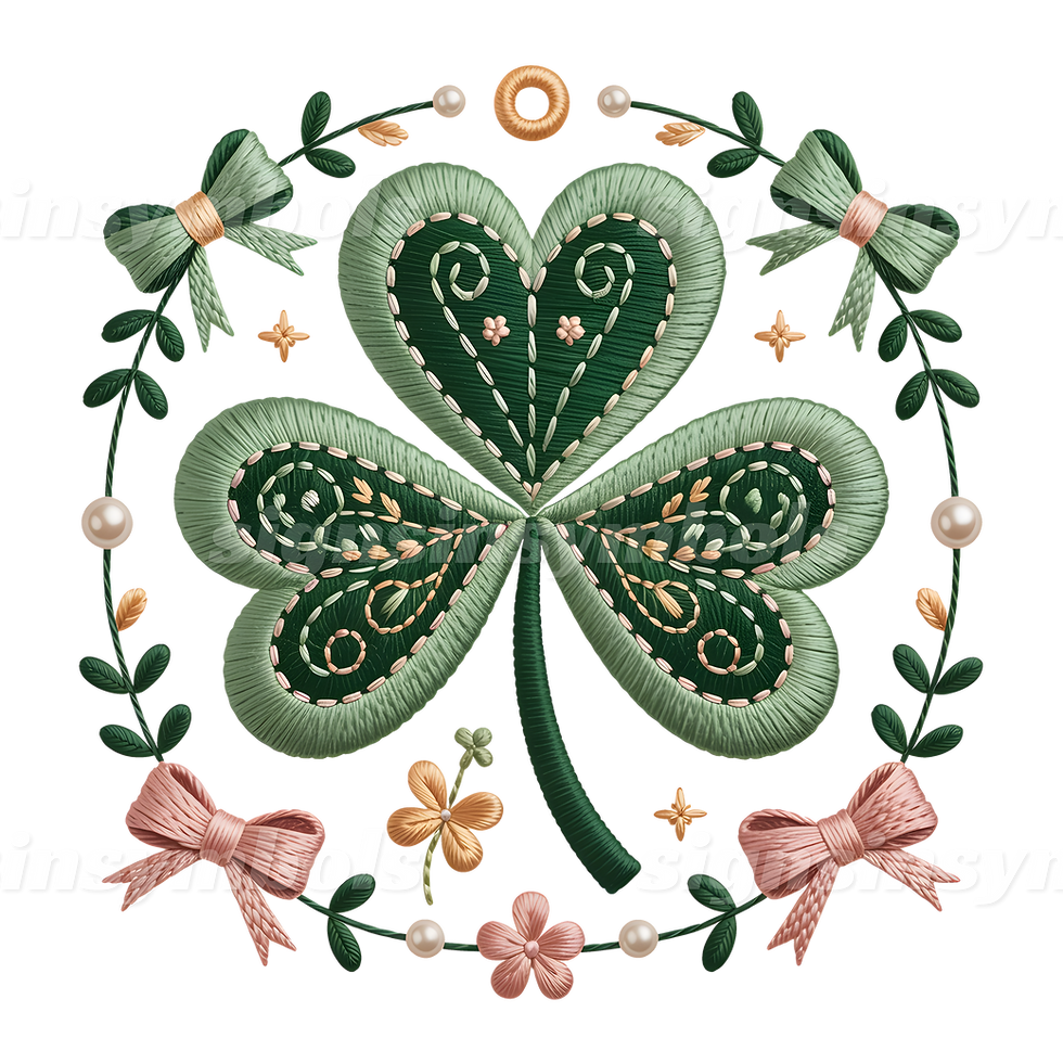 Thumbnail: St. Patrick's Day Embroidered Clover Designs