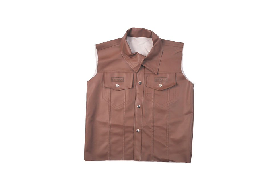 E-SLEEVELESS PU LEATHER SHIRT