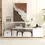 Thumbnail: Asymmetrical 3-Tier Media Console Table with Cabinet and Shelves for Storage