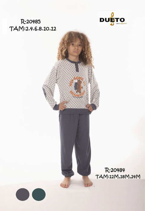 Pijama de criança de inverno em 100% algodão da Dueto