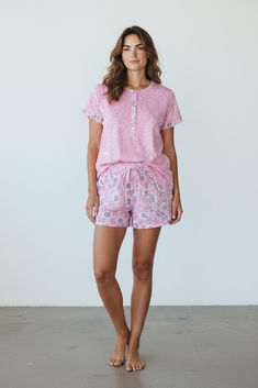 Pijama senhora 100% algodão calção e meia manga da marca Sari