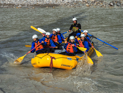 Your Education Exchange Students white water rafting at Rocky Mountains in Canada.