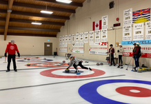 Your Education Exchange Students curling at Rocky Mountains in Canada.