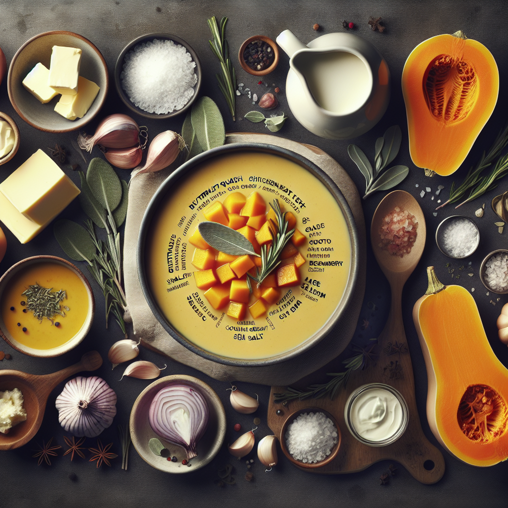 Serving butternut squash soup