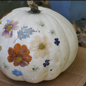 DIY Pressed Flower Pumpkin