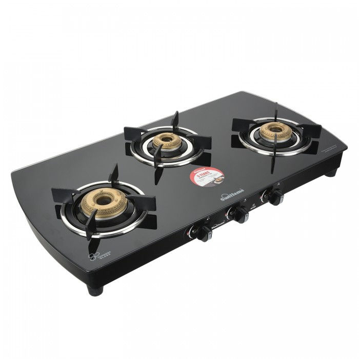 Thumbnail: SUNFLAME LPG GAS STOVE GT 3B MAGNA BLACK 3 BURNER